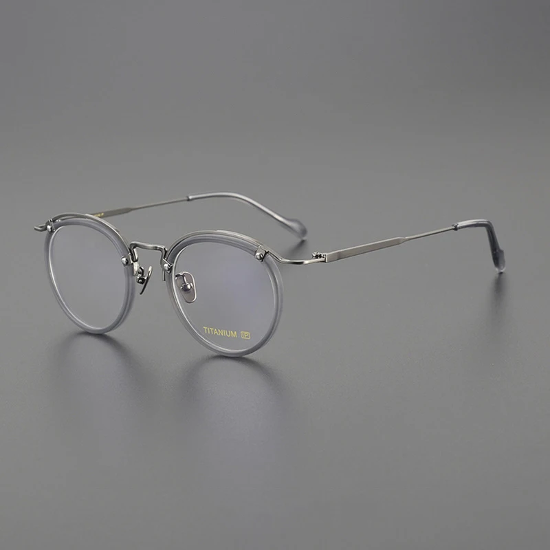 

Vintage Titanium Acetate Optical Glasses Frame Men Retro Round Myopia Eyeglasses for Women Ultralight Prescription Eyewear Male