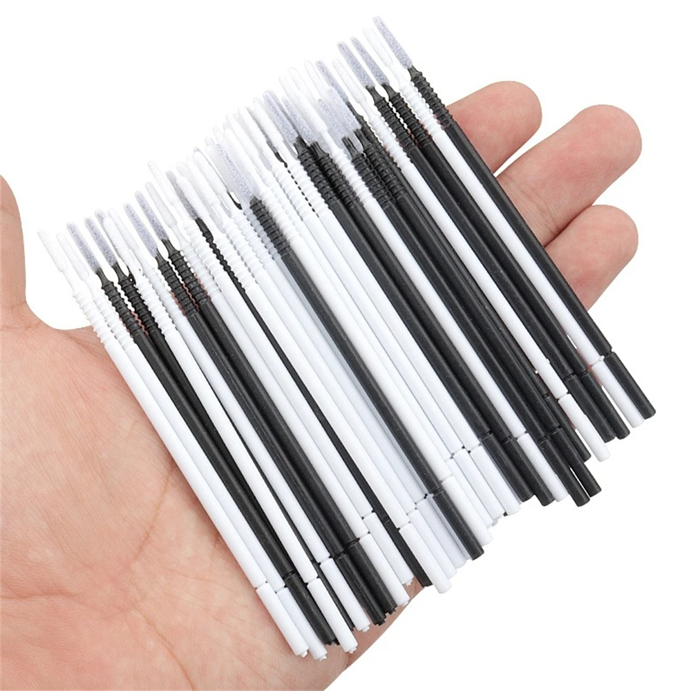 100pcs Bendable Micro Brushes Disposable Microbrush Applicators Eyelash Extensions Glue Cleaning Brush for Lash Extension