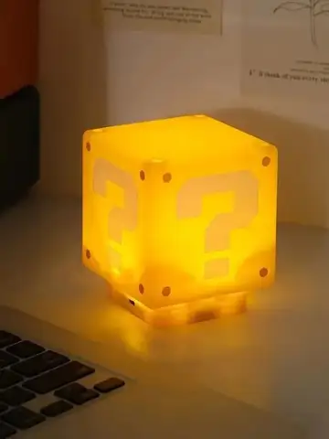 LED Question Mark Brick Night Light With Music USB Charging Desk Lamp Light Birthday X-mas Gifts