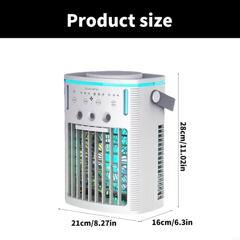 พัดลมระบายความร้อนด้วยน้ำ R9CD อุปกรณ์ระบายความร้อนที่มีประสิทธิภาพเครื่องปรับอากาศ 3 ตัวเลือกความเร็ว