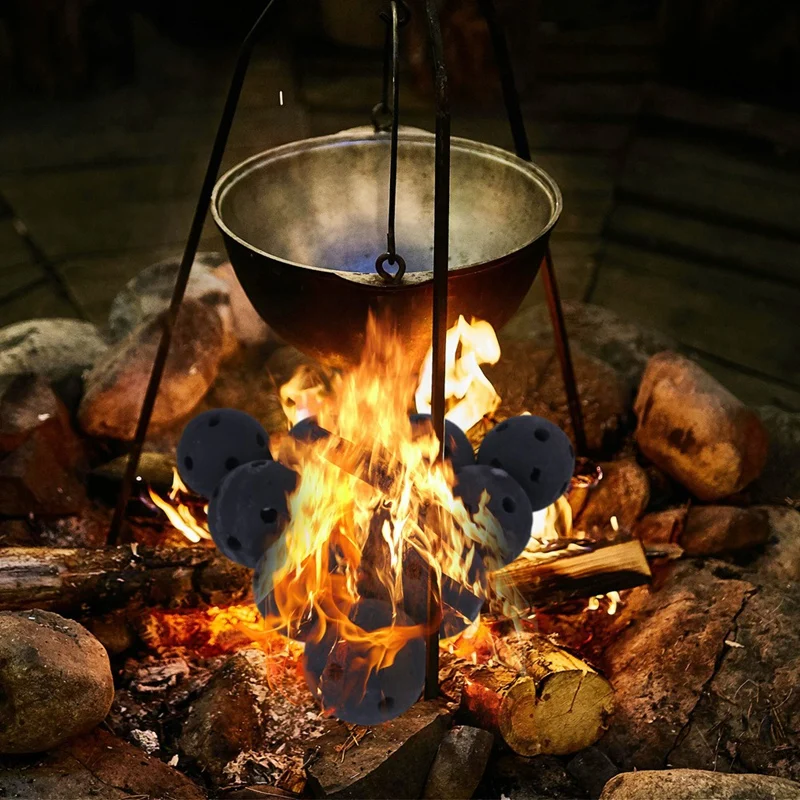 Bolas de fogo de cerâmica ocas quentes, conjunto de 15 pedras de fogo redondas definidas para poços de fogo internos e externos ou acessórios de lareiras