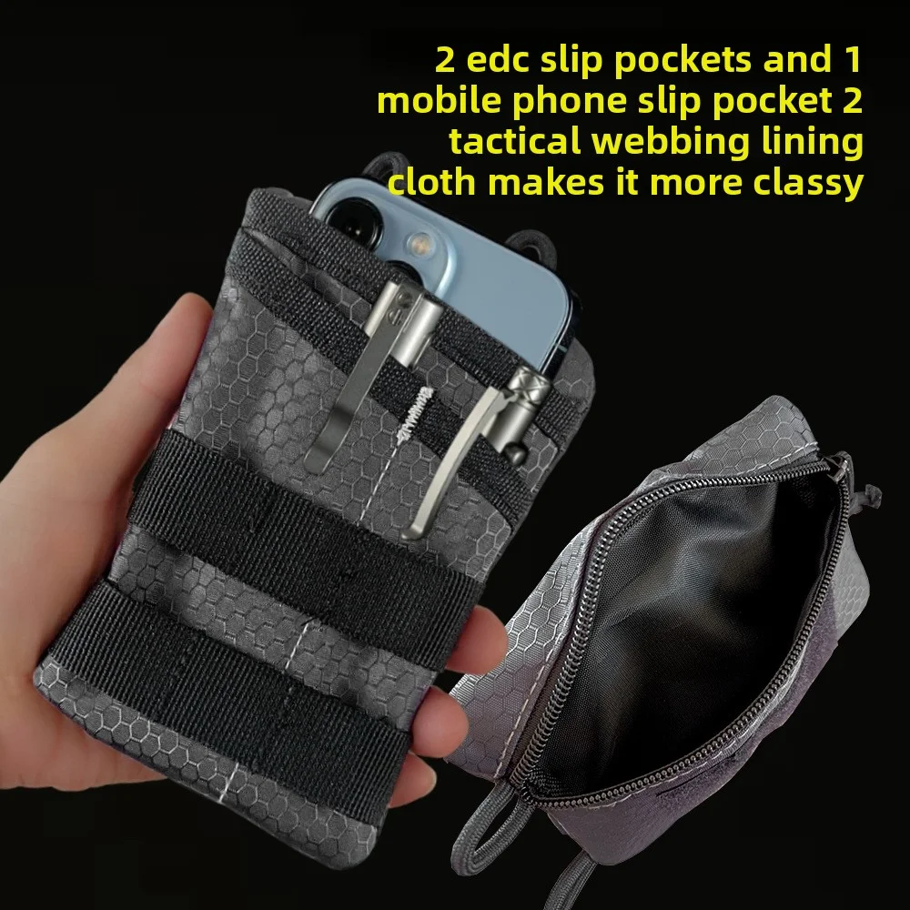 EDC tool storage bag, lightweight multi-layer portable tool bag, outdoor mobile phone wallet, shoulder strap bag