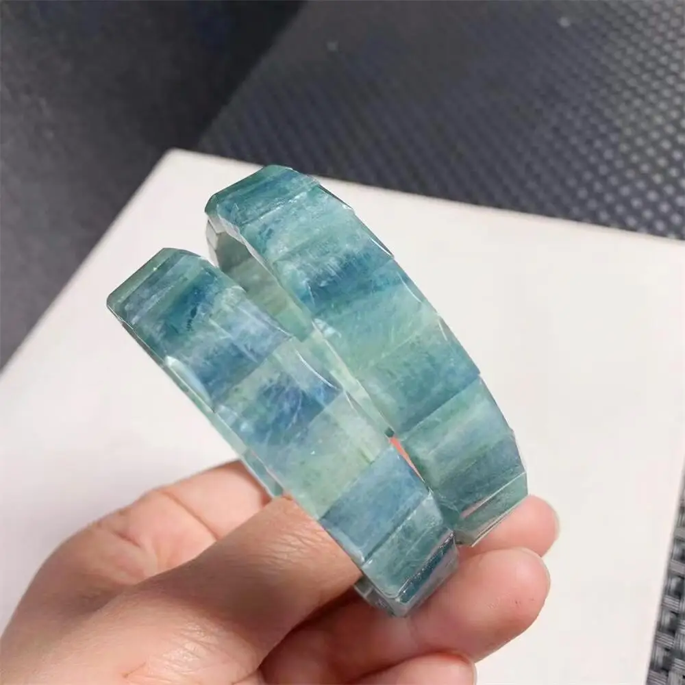 13.5mm Natural Kyanite Bangle Round Bead Women Beautiful Colorful Crystal Energy Healing Fashion Jewelry 1PCS