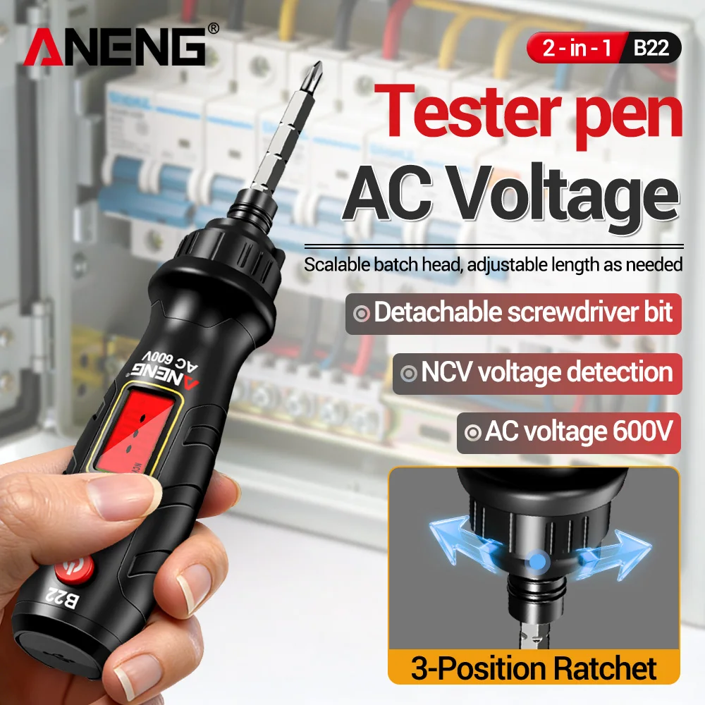 

ANENG Voltage Tester Screwdriver Pen Digital Rechargeable 30~1000V Non-contact Detection Household Electrician Repair Tools B22
