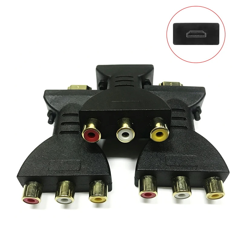 

3PCS HDMI to AV Converter 3 RCA Full HD Video 1080P AV Scart Composite Adapter