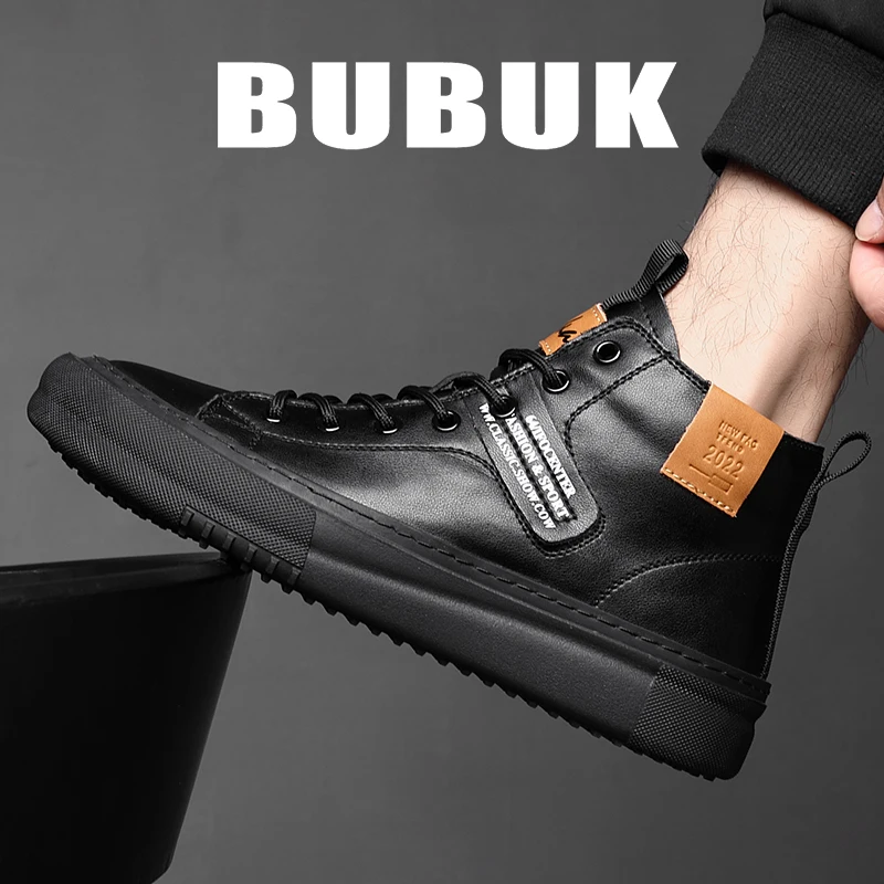 

BUBUK new fashion men's casual shoes, soft upper comfortable mid-top design, trendy outdoor shoes, versatile board shoes