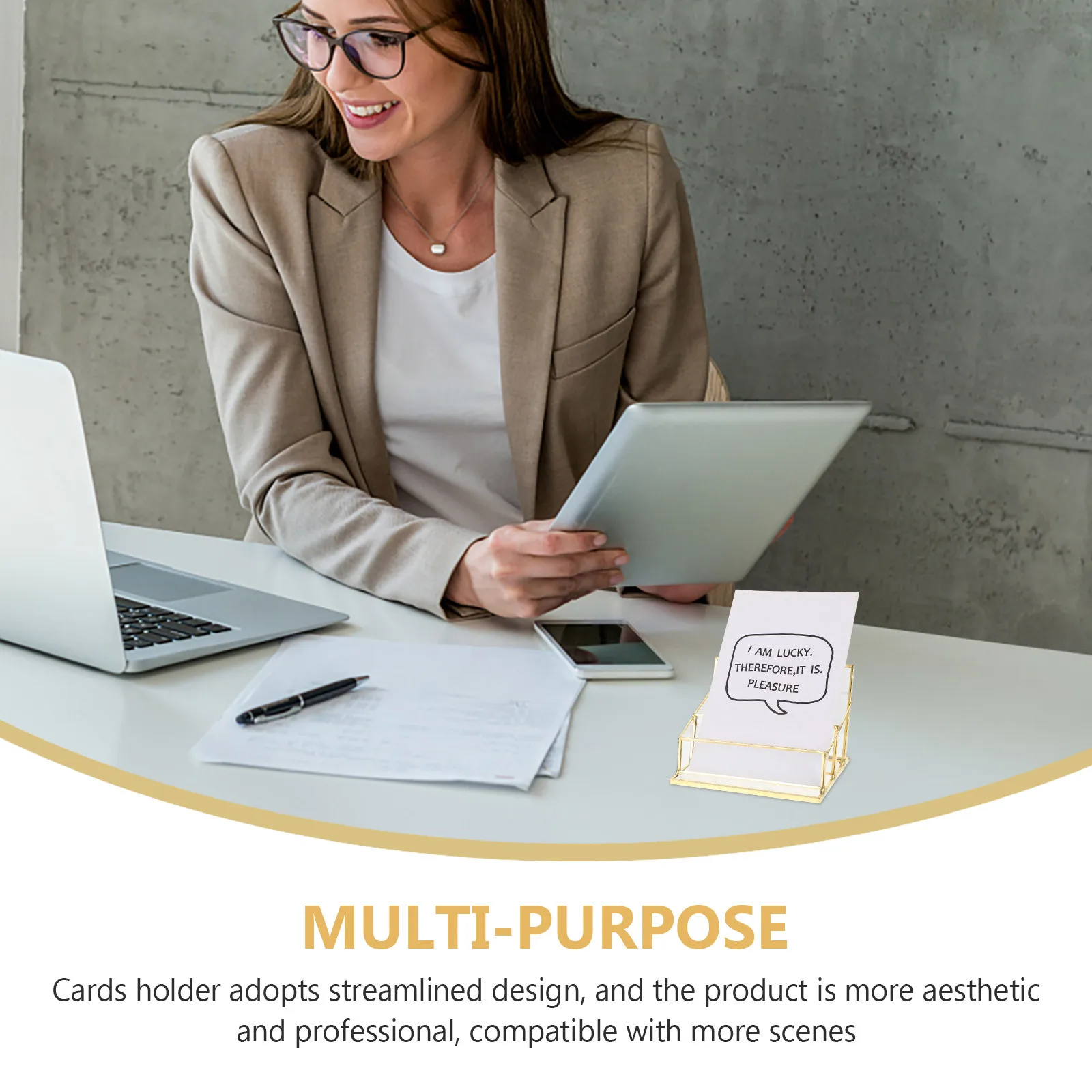 

Sleek Glass Business Cards Case Modern Elegant Style Easy Maintain Name Card Storage Box Business Cards Holder