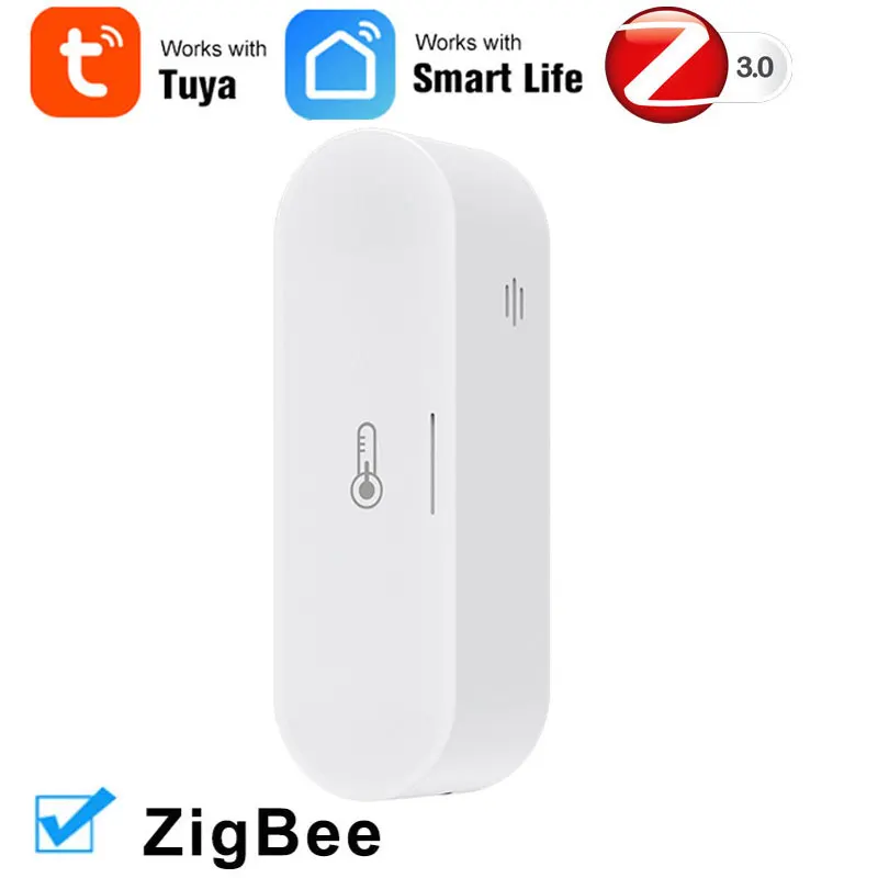 Tuya ZigBee Temperature Humidity Sensor With AA battery USB Power Compatible With Smart Life Alexa Google Assistant