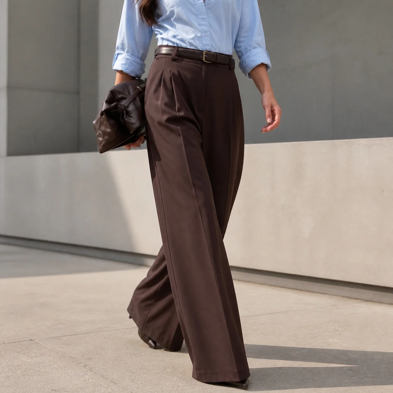 Wide Leg High Waist Pants Streetwear with Edgy Street Regular Thickness Full Length Spring Seamless No Stretch Women Pants
