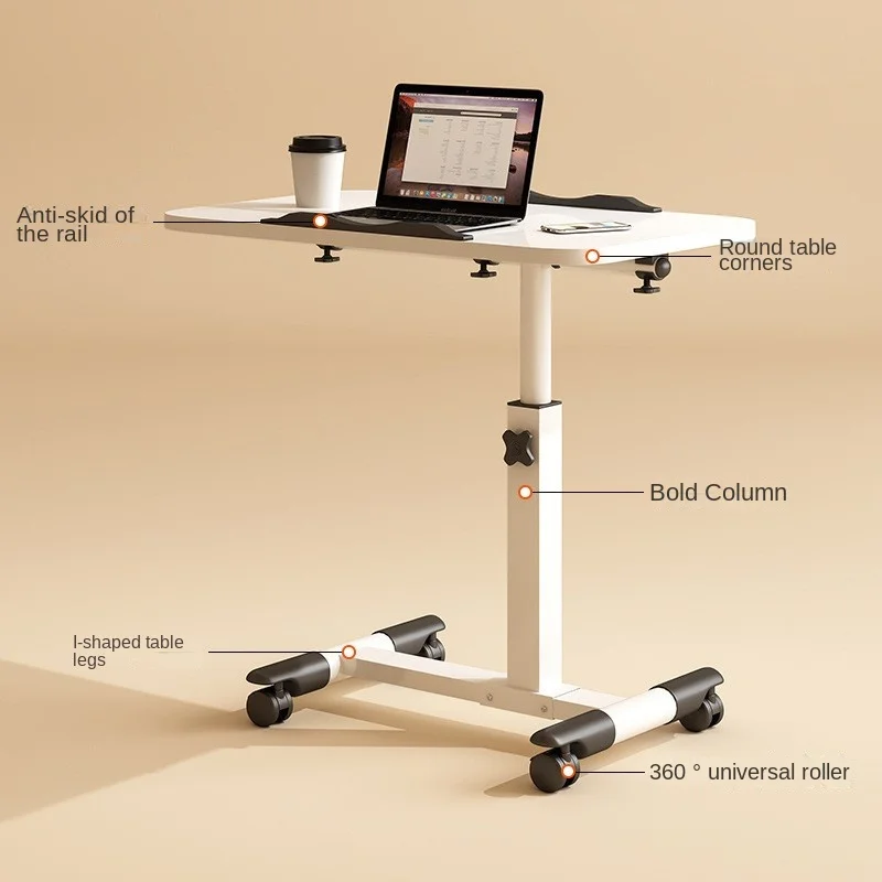 Newly Upgraded Simple Folding Table Movable Reinforced Stable Bedside Table Lifting Computer Desk