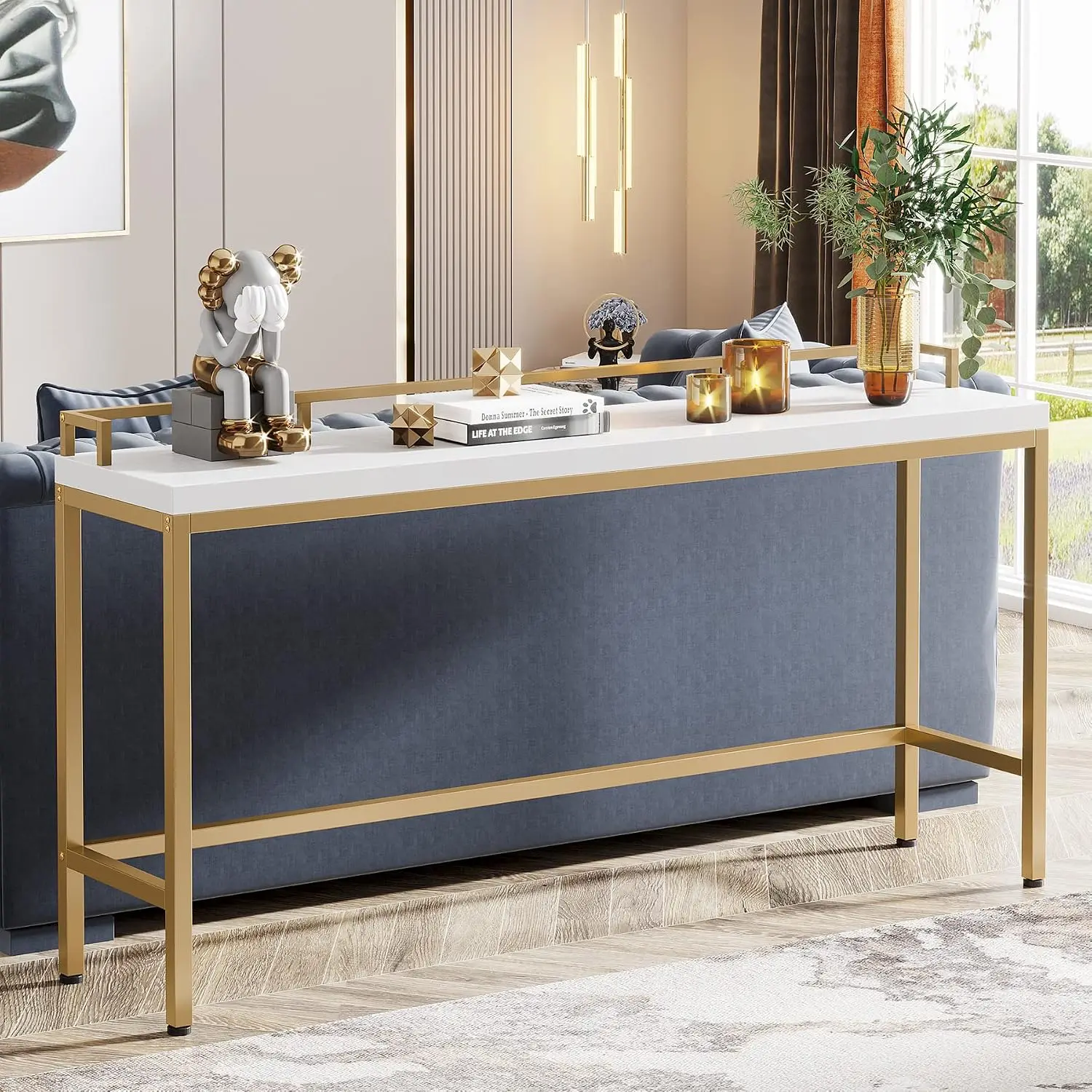 Extra Long Narrow Console Sofa Table Behind Couch Modern Entryway Hallway Living Room 70.9 Inch, Customized
