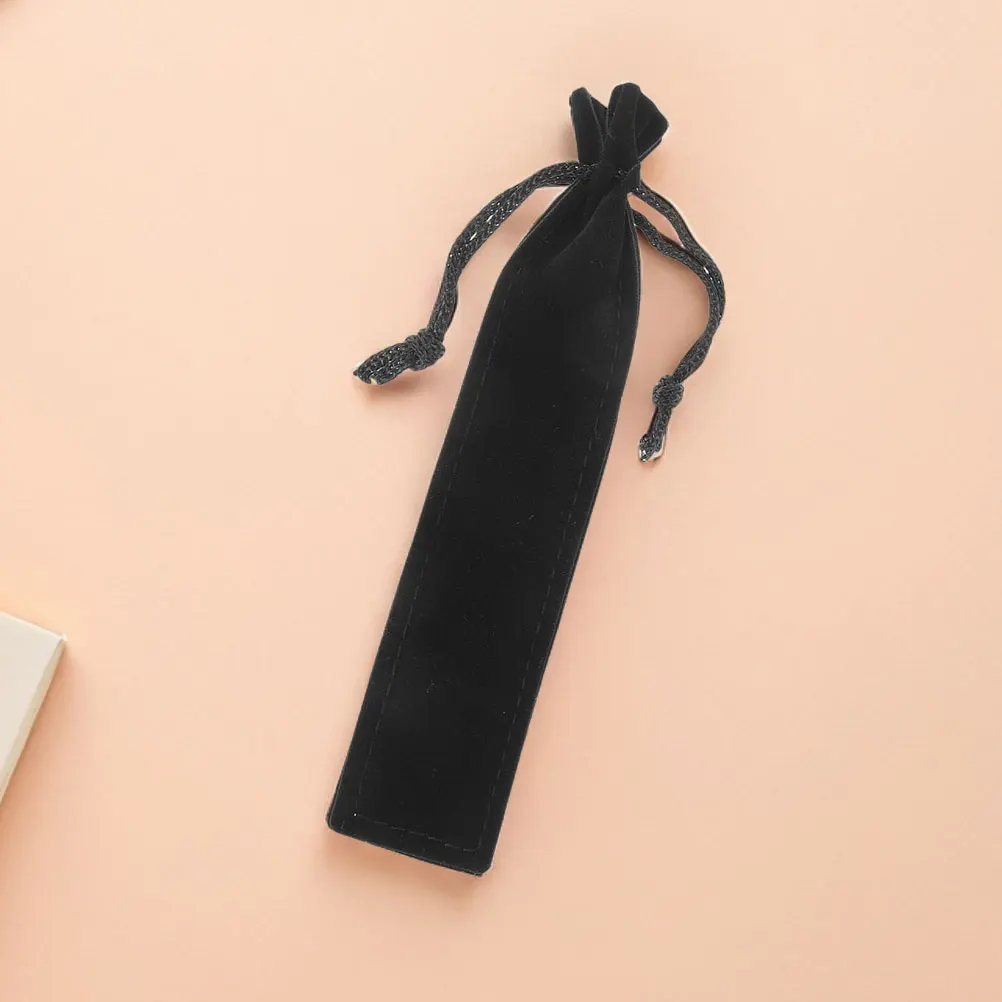 

30 Pcs Fleece Pen Bag Cloth Pencil Pouch Black Case Pretty Drawstring Flannel Soft Organizer