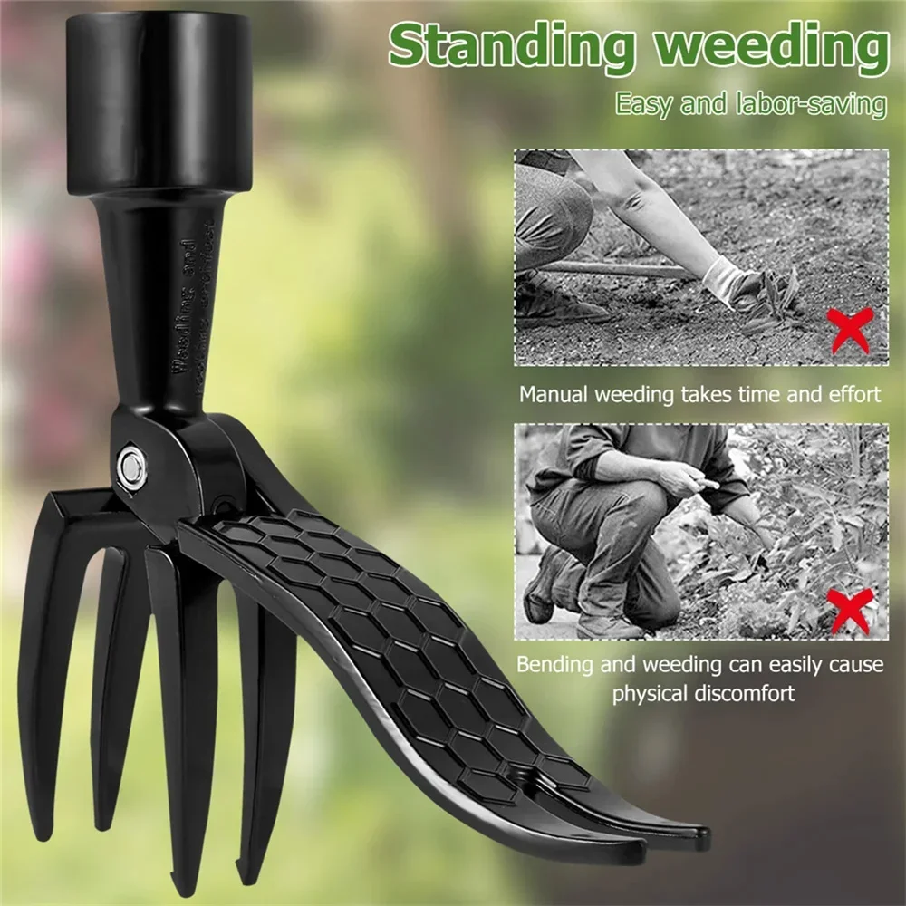 1PC Standing Weeding Head Replacement Claw Foot Pedal Weed Puller Stand Up Garden Digger Weeder Solo Root Remover(No stick)