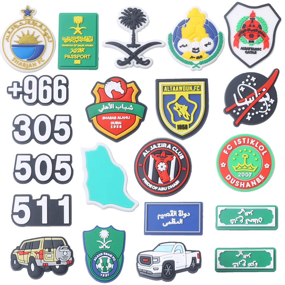 1-21pcs The series of Saudi Arabia Shoe Charms For Sandals,Shoe Decoration Accessories Shoe Pins Great Gift For Men Women