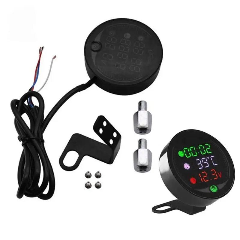 A96E-5-In-1 Motorcycle Water Temp Gauge Motorcycle USB Charger Dashboard Meter Motorcycle Voltmeter Time Stopwatch