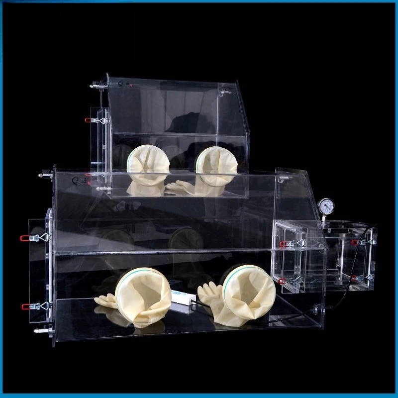 High Transparency Acrylic Vacuum Nitrogen Glove Box Inert  Isolation Dustproof Drying Oven Lab Equipment
