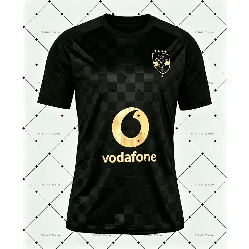 26-27 New Men Kids Al Ahly Fans Football Jersey Short Sleeve Soccer Tee Egypt Sport Shirt for Football Match Training Daily Wear