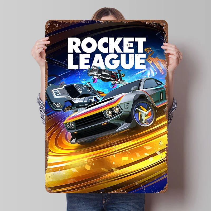 Rocket League Game Metal Poster Customized Wall Art Retro Vintage Tinplate Signs for Room Decoration Home Decor Items Wand Deko