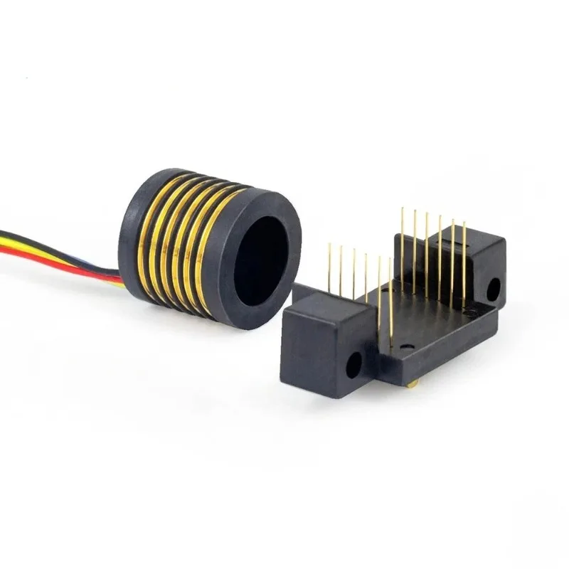 Split through hole conductive ring, drone universal joint ring, removable conductive rotating collector ring