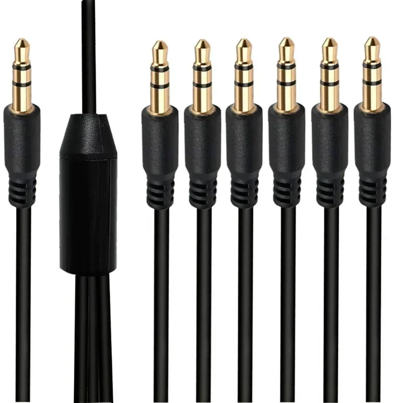 3.5mm rozdzielacz wtyczka słuchawkowa kabel Audio 3.5mm kabel 1 męski do 2/3/4/5/6 męski przewód AUX przejściówka rozgałęziająca dla słuchawki