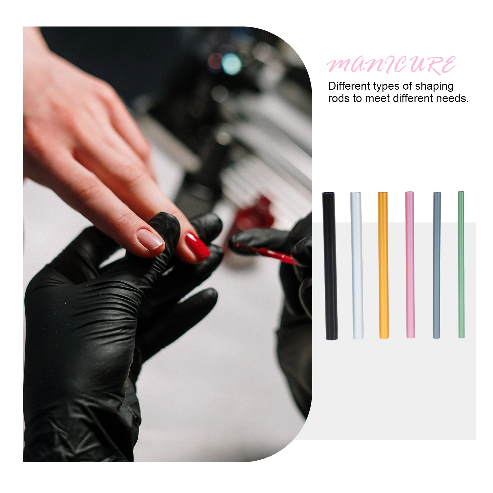 12 Pcs 네일 쉐이핑 막대 금속 튜브 키트 전문 홈 살롱 사용 아름다운 특수 손톱 만들기 도구 선물 세트