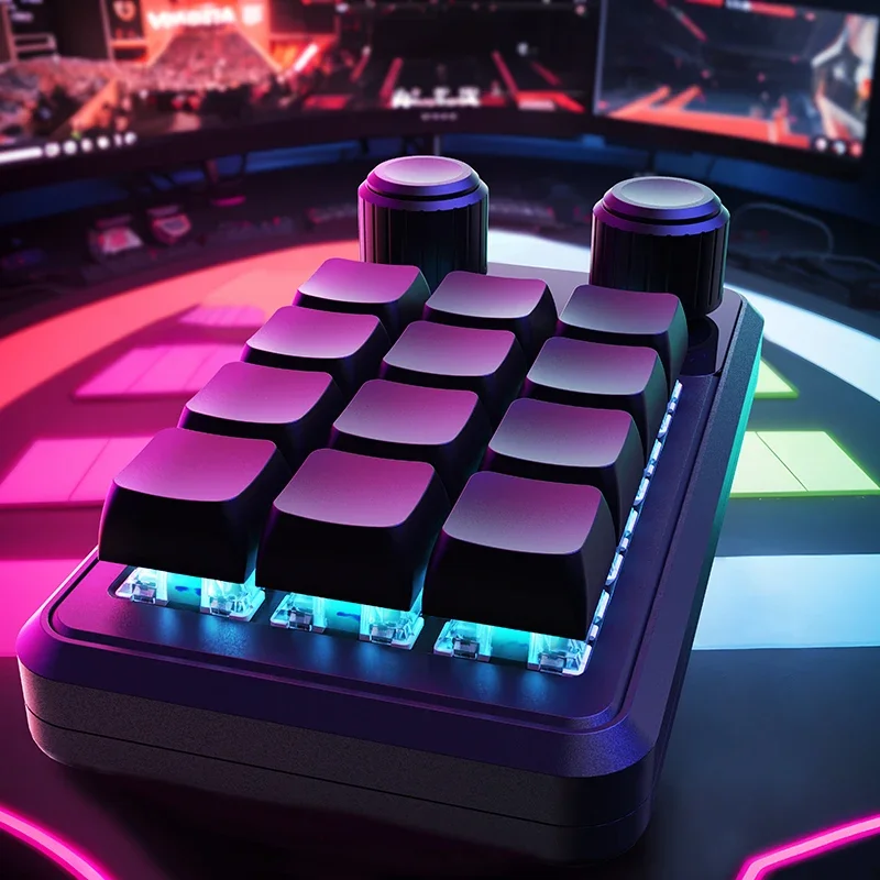 SIKAI CASE Mini Keyboard Tri Mode 12 KEYS Multifunctional Knob RGB Keypad Customized Hot Swap Office PC Accessories Gamer Gifts