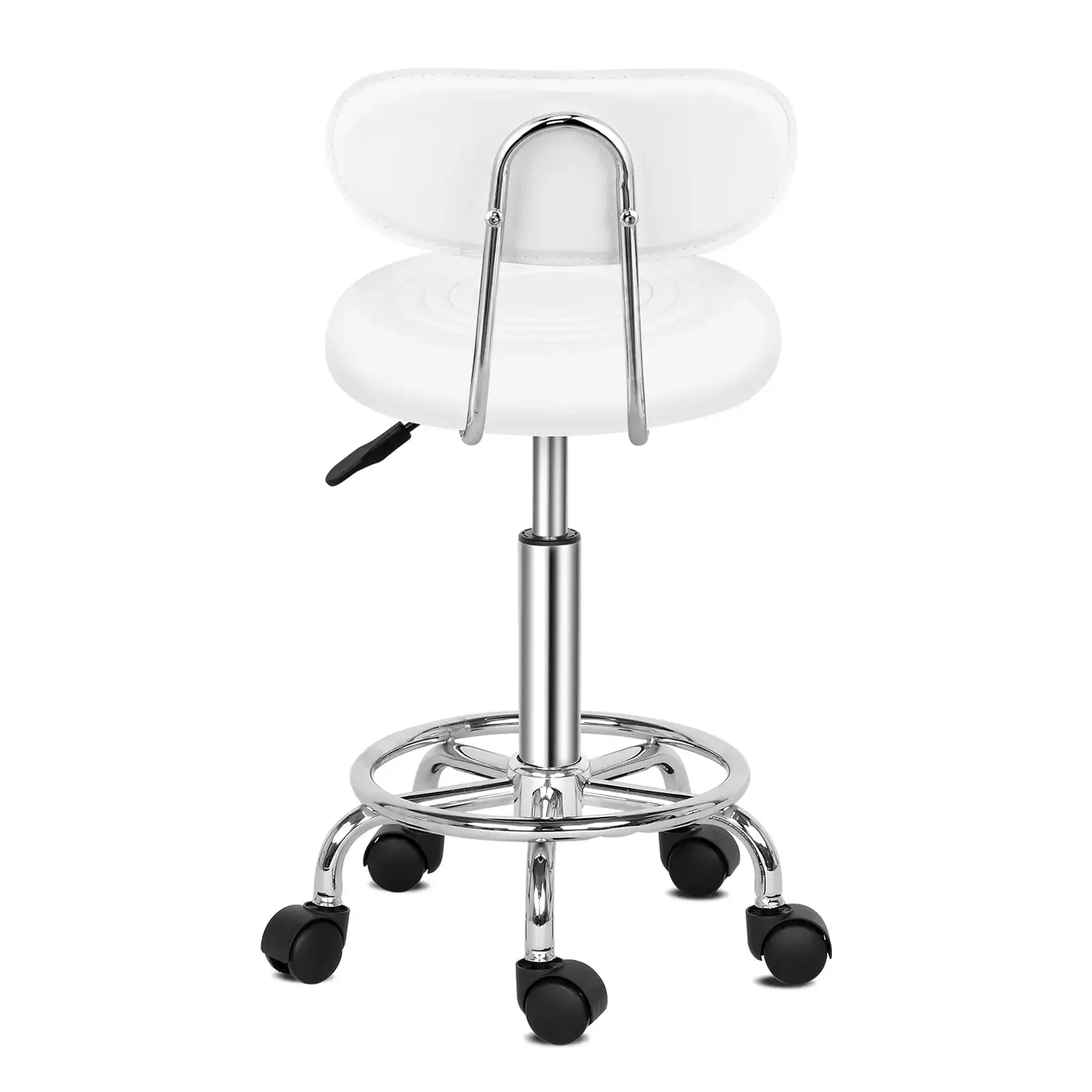 Swivel Salon Stool Chair with Backrest, Adjustable Hydraulic Rolling Stool Work Salon Drafting Swivel Task Chair