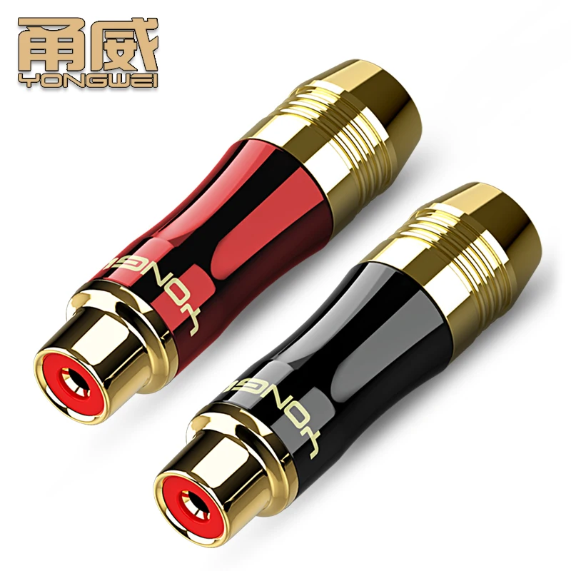 YONGWEI for RCA Audio Cable for Stereo AV System Red White Plug 2 to 2 Extension Cord Pure Copper Gold Plated Female
