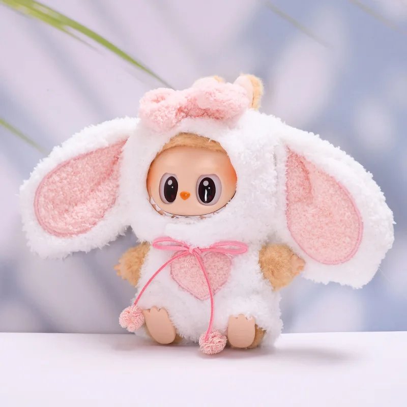 เสื้อผ้าตุ๊กตาสําหรับ 15-17 ซม.Labubu ตุ๊กตาน่ารัก Lop Eared กระต่ายฝาครอบชุด DIY ตกแต่งเสื้อผ้าของขวัญ