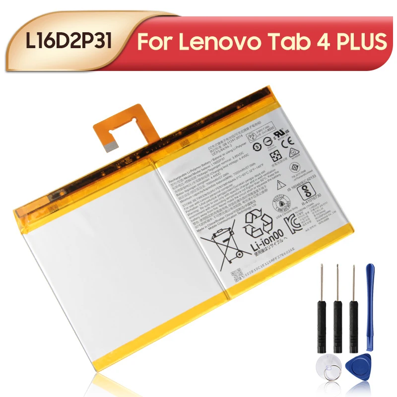 NEW Replacement Battery L16D2P31 For Lenovo Tab 4 Tab4 PLUS TB-X704F TB2-X30M TB-X304F Tablet Battery 7000mAh