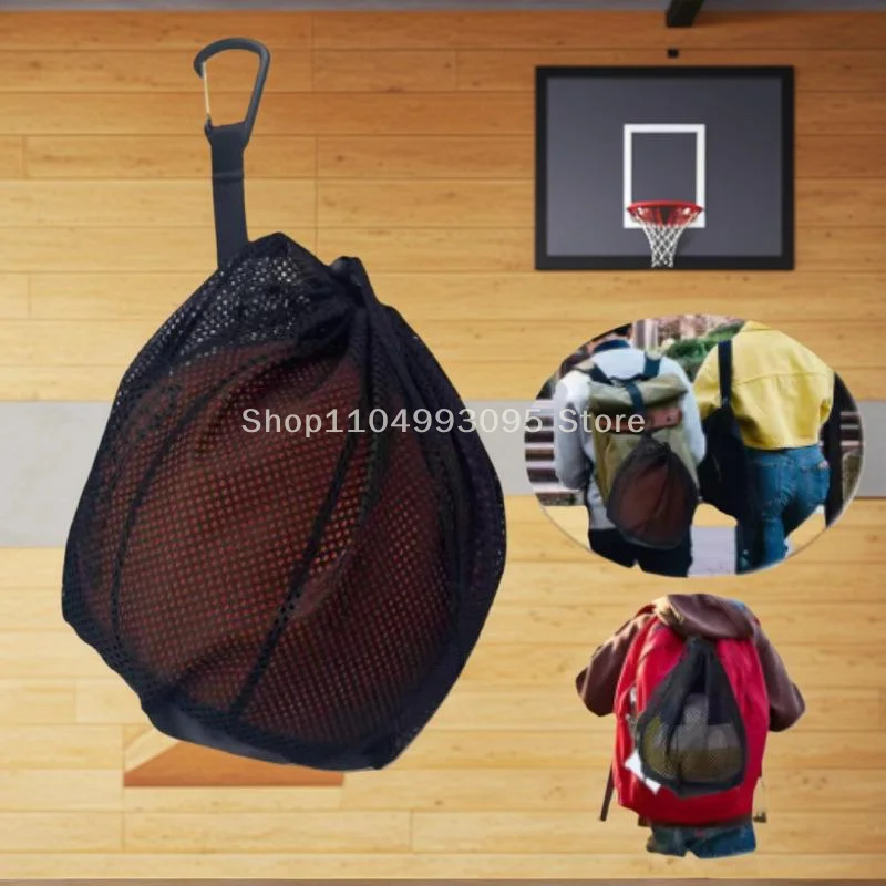 1/2 unidades de bolsas para esportes ao ar livre definitivas; Mochila de basquete com cordão fácil de transportar; Bolsa de malha de alta capacidade para armazenamento de bolas.