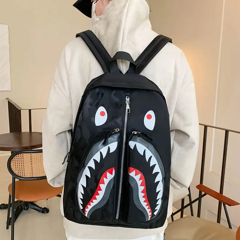 Multi-colors Student School Backpacks for Women Men Punk Animal Shark Shoulder Bags Waterproof Multifinonal Travel Backpack