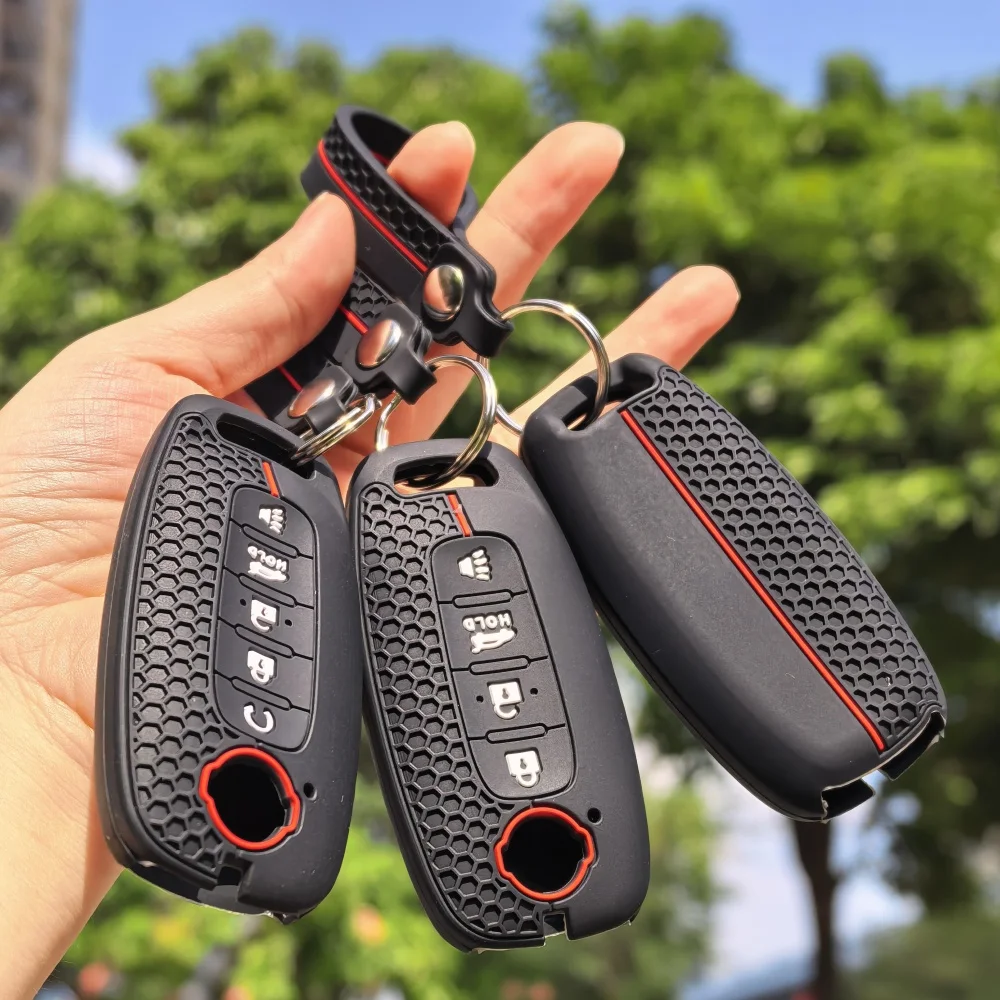 Chaveiro para nissan rouge chutes pathfinder j12 ariya altima rogue qashqai bluebird sylphy remoto caso chave do carro capa acessórios