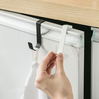 2pcs stainless steel multi-purpose hook cabinet door hook hanging rack clothes hats towels storage hooks bathroom accessories