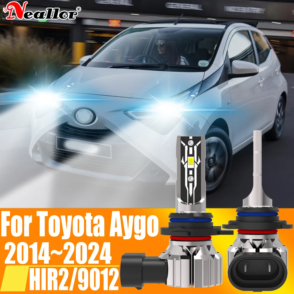 

2pcs HIR2 9012 Led Headlight Canbus No Error Car Bulb High Power 6000K White Light Diode Lamp 12v 55w For Toyota Aygo 2014~2024