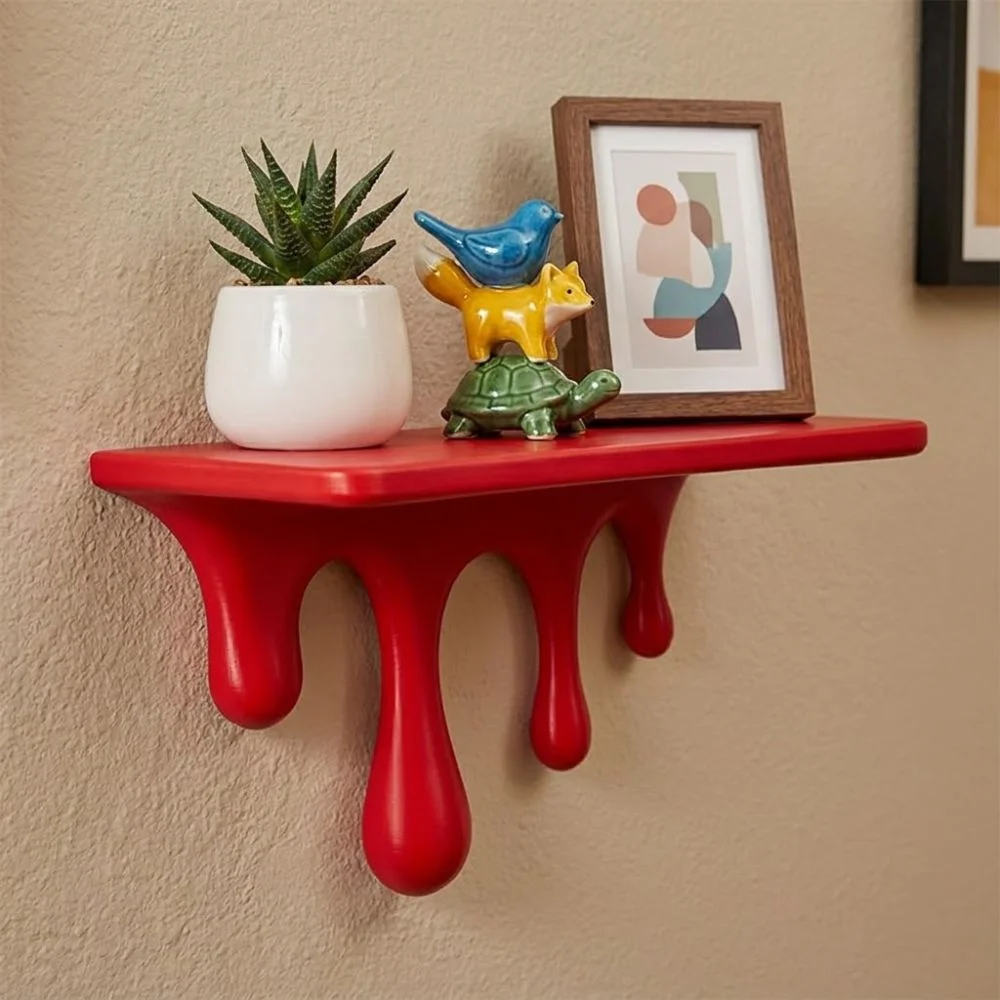 3Dプリント製ドリップフローティングシェルフ 壁掛けプラスチ - Floating Shelves のレビューと価格