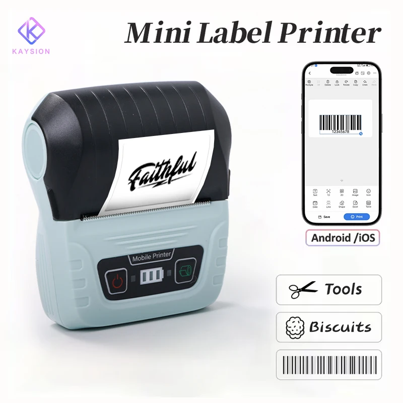 

KAYSION Thermal Label Printer Inkless Labeling Machine Wireless Bluetooth Label Maker With Label Sticker