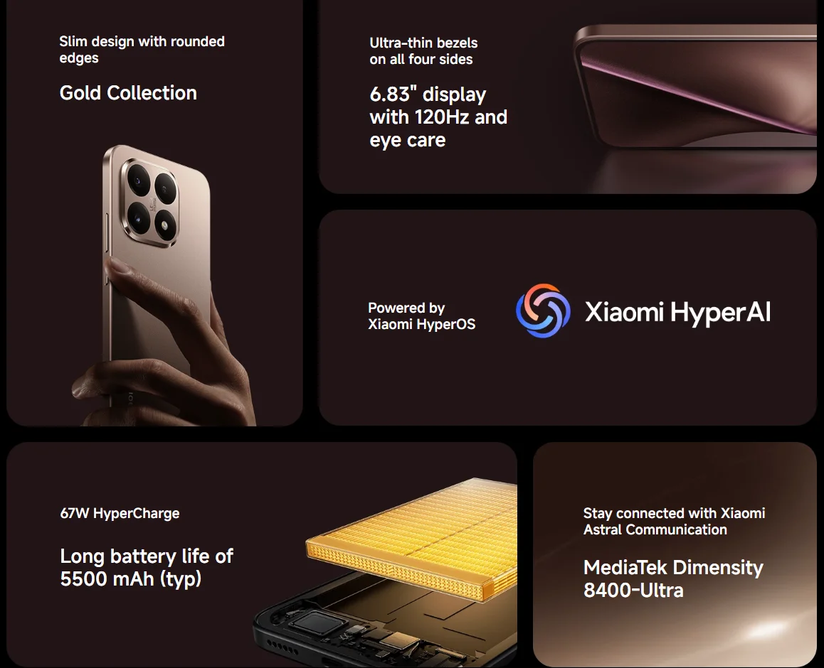 عدسة بصرية Xiaomi 15T 5G الإصدار العالمي Leica Summilux 6.83 "عرض 120 هرتز 5G شرائح NFC Snapdragon للهاتف الذكي #2