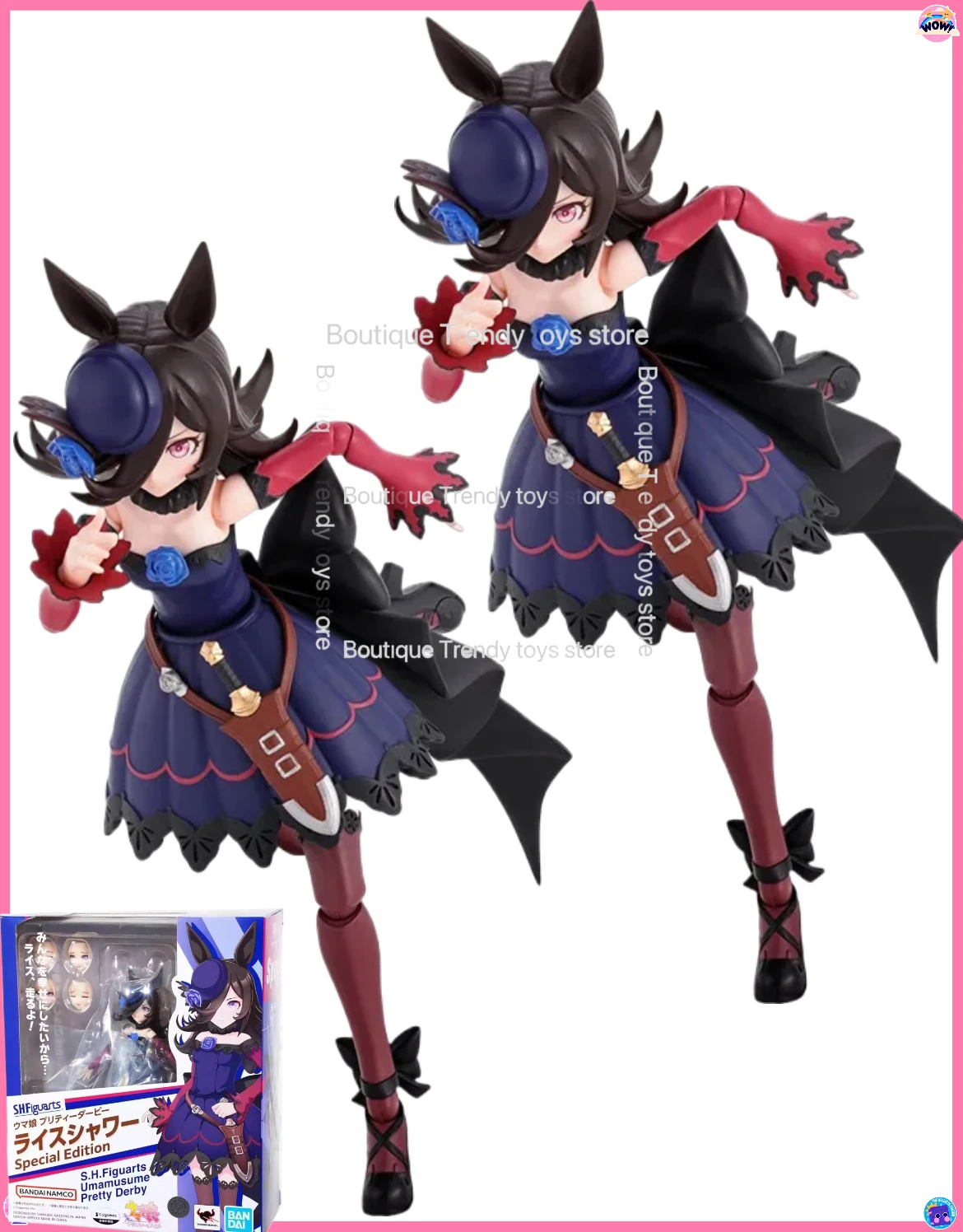 Bandai Genuine SHF Umamusume Pretty Derby Rice Shower Special Edition Anime Action Figure Collectible Model Toys Gift Children