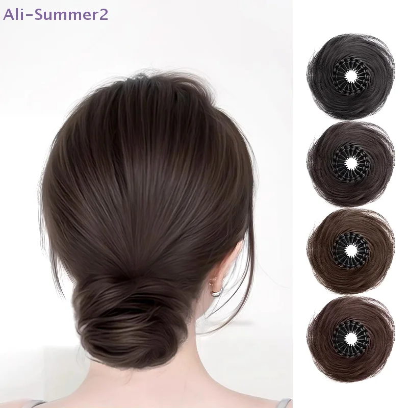 【Summer2】Kunsthaarknoten mit Klauenclip, synthetischer, glatter Chignon zum Anklipsen, Haarverlängerung, Hochsteckfrisur, Haarteil