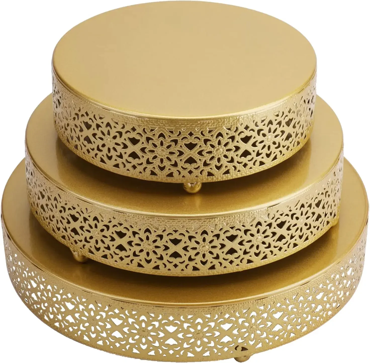 

8//10/12 Inch Hollow Round Metal Cake Stand Holder Dessert Cheese Cupcake Pastry Display Plate Tray Serving Platter for Wedding