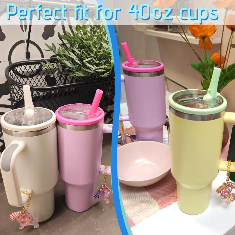 40 oz Replaceable Tumbler Flip Straw Lid for Stanley Cup,Reusable Tumbler Cover, Spill Proof Splash Resistant Tumbler Lids - view 3