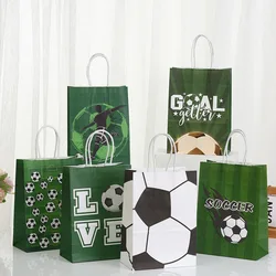 6Pcs Torba na prezenty z papieru pakowego z motywem piłki nożnej Torba na słodycze Torba na prezenty Urodziny Baby Shower Party Decor