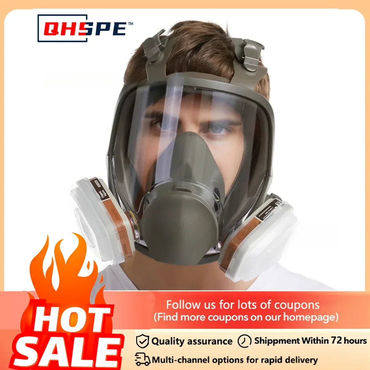 Full face spray protective mask, industrial gas mask respirator, new type 6800 gas mask, mechanical maintenance chemicals.