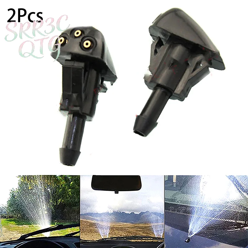 2 Stück 3-Loch Auto-Scheibenwischer-Sprühdüsen Universelle Windschutzscheiben-Waschdüsen Wischerwasser-Sprühdüsen Auto-Zubehör