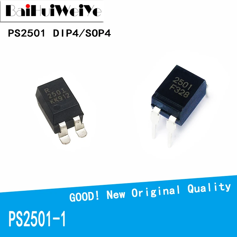 

50PCS/LOT PS2501 PS2501-1R2501 2501 PS2501L-1-F3 SOP4 DIP4 SMD SOP-4 DIP-4 New Original Good Quality Chipset Optocoupler