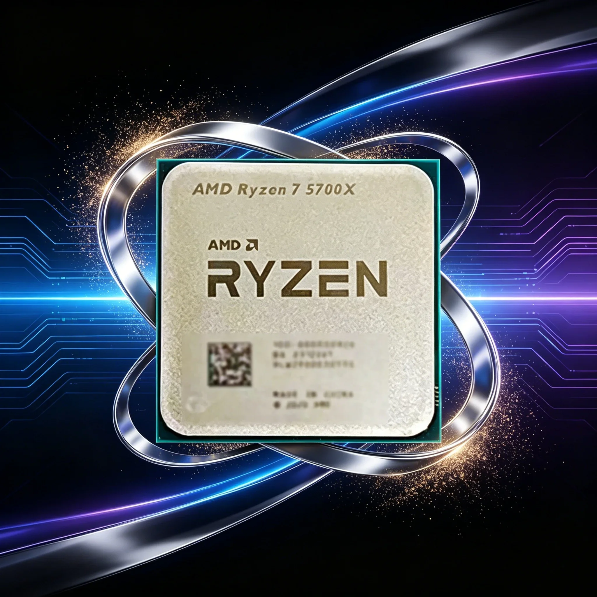 CPU para Juegos de Escritorio AMD Ryzen 7 5700X R7 5700X de 8 Núcleos y 16 Subprocesos a 4.6GHz, Socket AM4, Desbloqueado y Económico, Sin Embalaje
