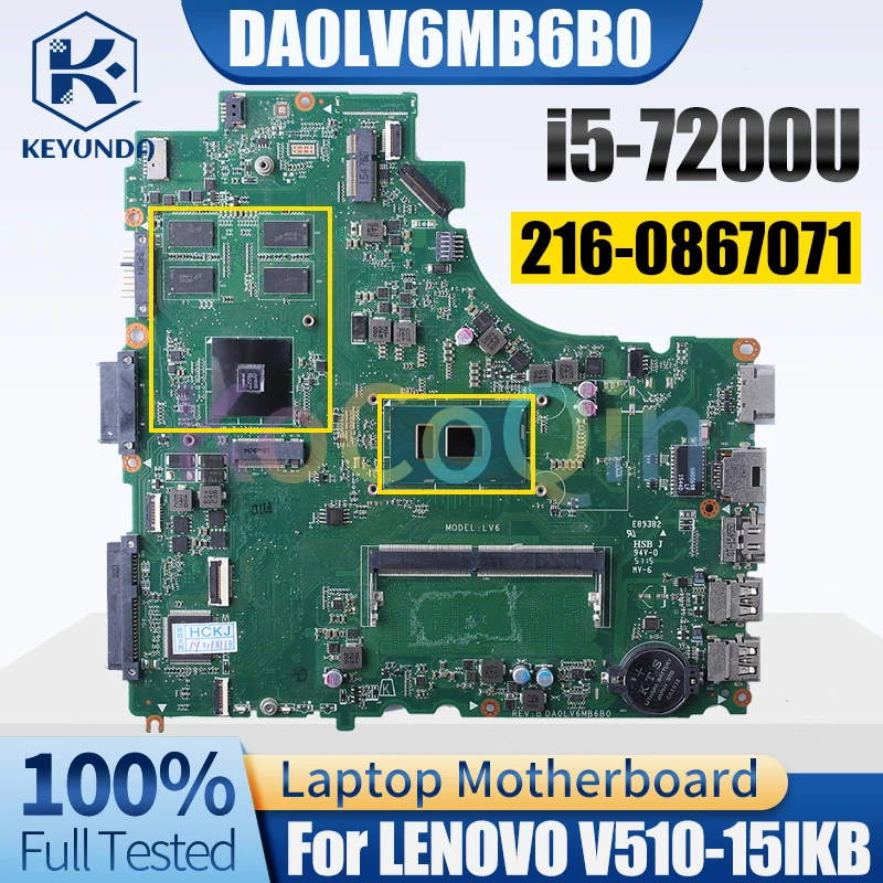 

For LENOVO V510-15IKB Laptop Motherboard i5-7200U 216-0867071 With RAM Notebook Mainboard Tested
