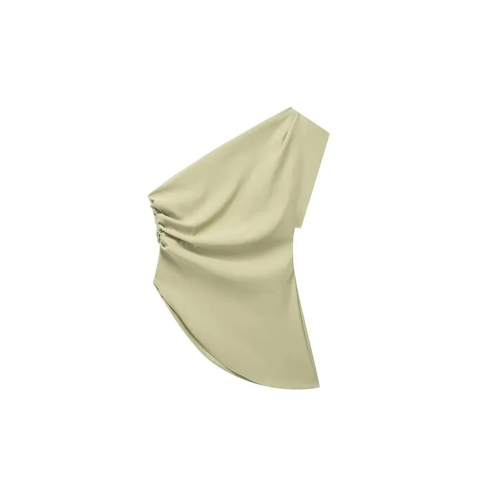 Asymmetric Tirt Women's Faion Trend Spicy Girl Cele Spring 2025 Other Material 00% New Ladies' Top Trendy Streetwear