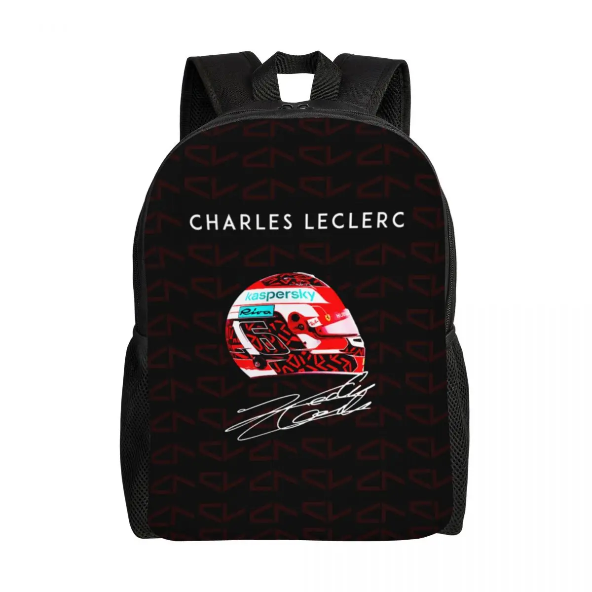 Custom LEC16 Racing Driver Signature Number Laptop Backpack Men Women Casual Bookbag for School College Student Motorsports Bags